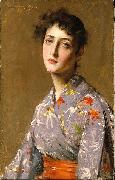 William Merrit Chase Girl in a Japanese Costume France oil painting artist